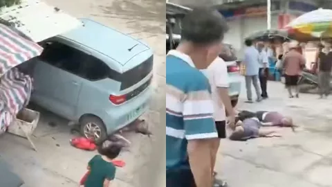 五菱宏光Mini压死人车祸